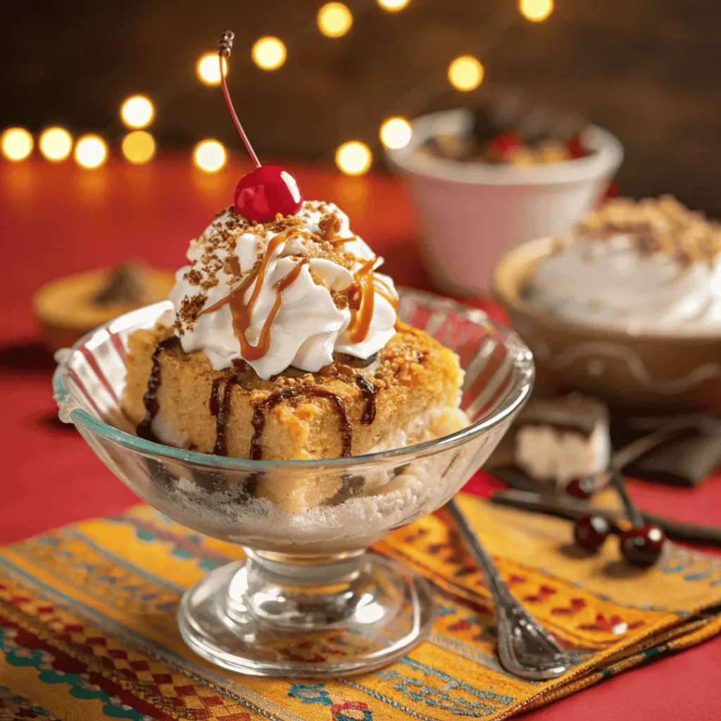 Mexican fried ice cream dessert