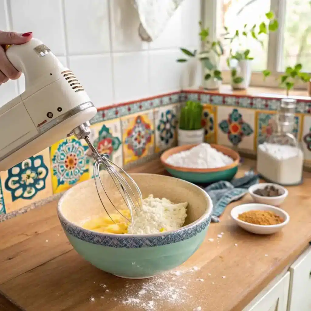 Polvorones Mexican Cookies – Easy, Crumbly & Sweet Tradition 7 Creaming butter and sugar for polvorones dough
