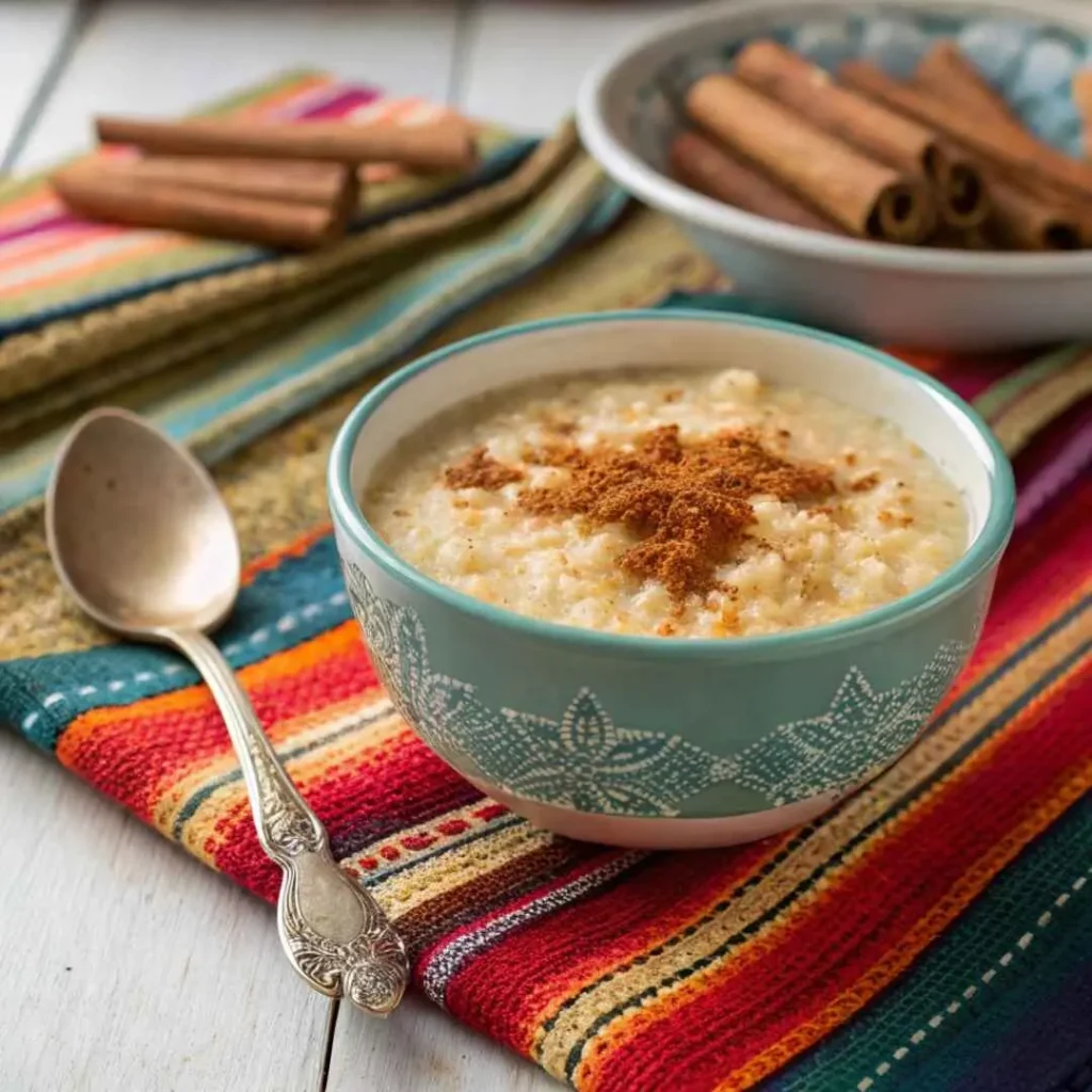 arroz con leche recipe in traditional Mexican kitchen