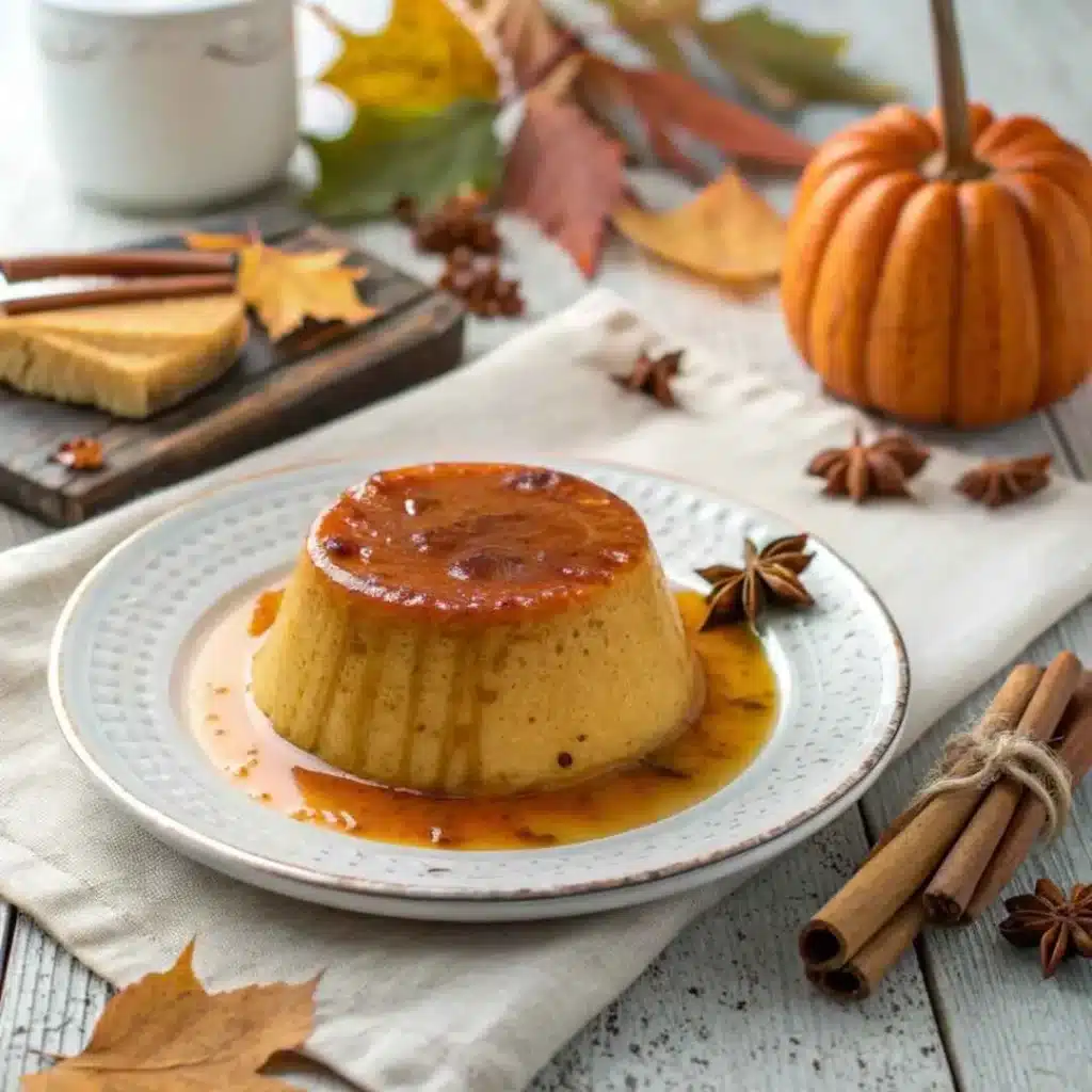 Pumpkin Flan with caramel sauce