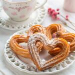 Heart-Shaped Churros with Sauce Chocolate
