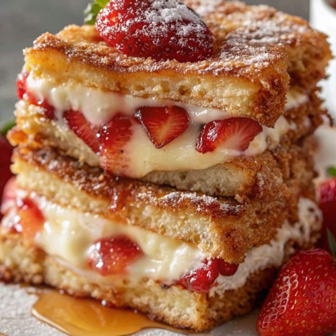 Fried Strawberry Cheesecake Sandwiches