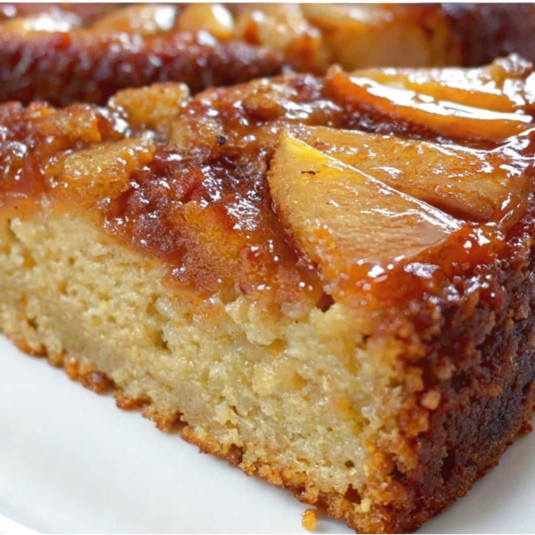 Mexican Spiced Pear Cake with Brown Sugar Glaze