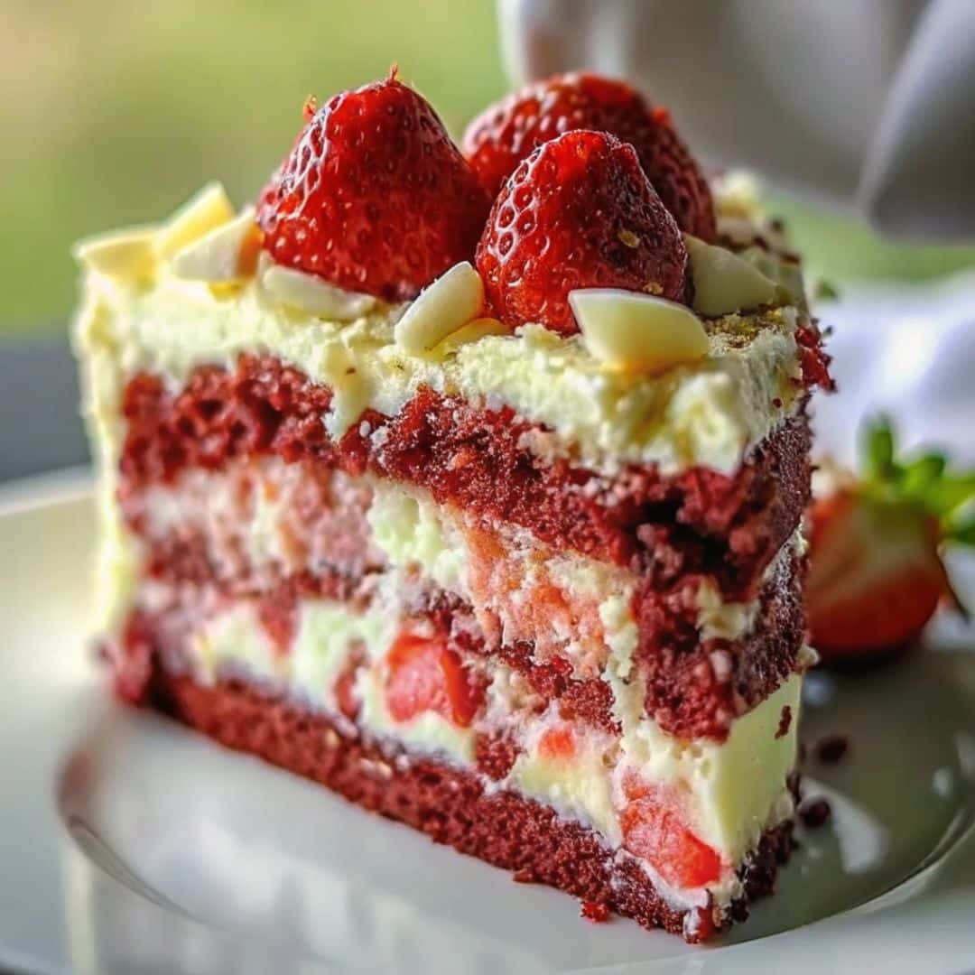 Strawberry Earthquake Cake