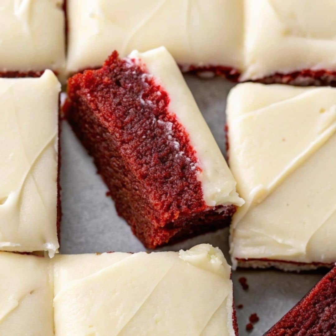 Red Velvet Brownies with Cream Cheese Frosting