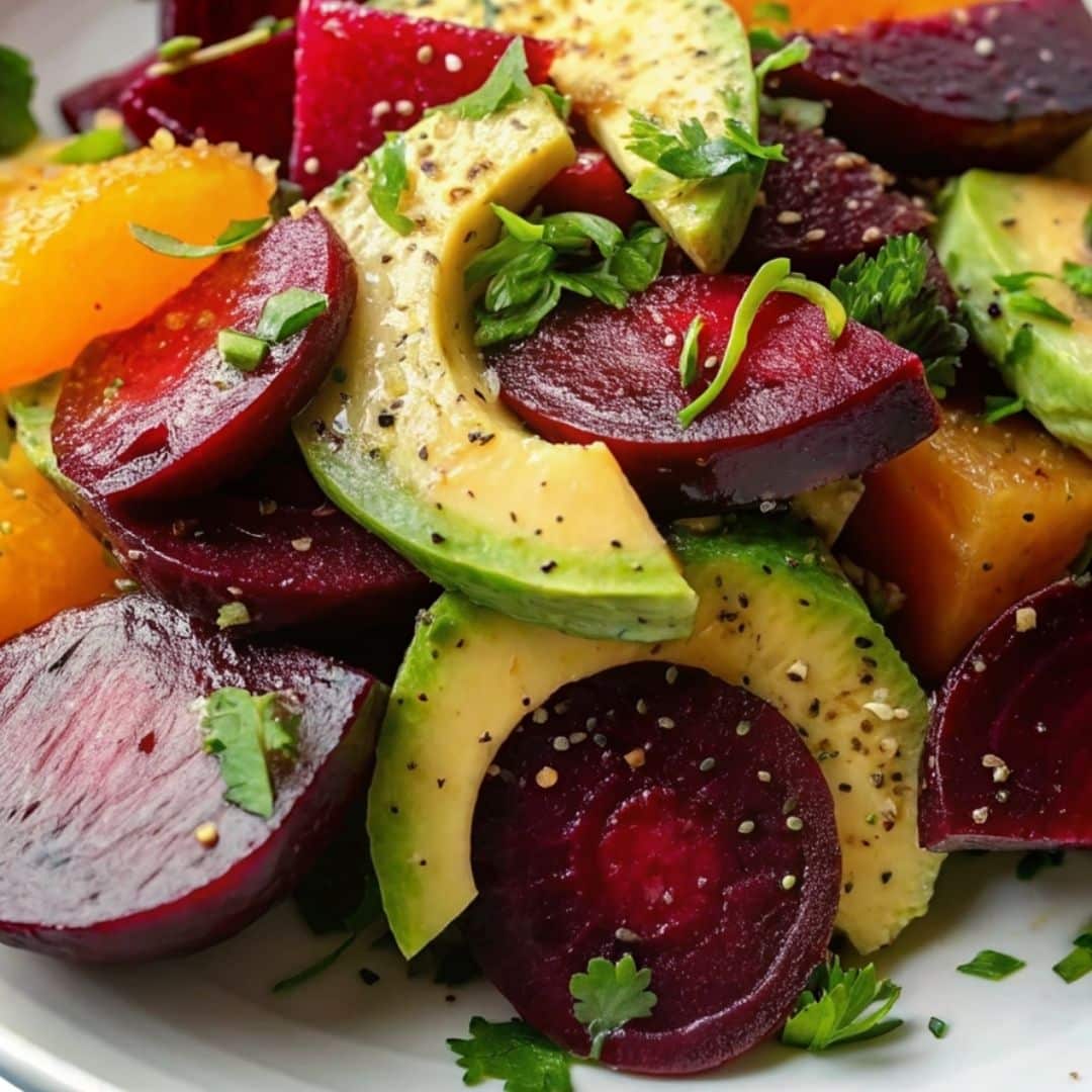 Roasted Beet Orange Avocado Salad
