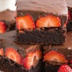 Chocolate covered strawberry brownies