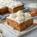 Carrot Tres Leches Cake with whipped cream