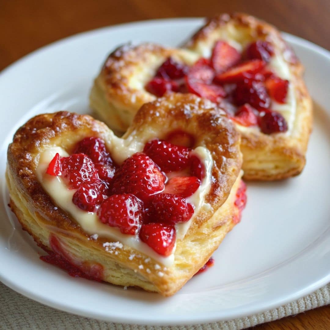 Strawberry Cream Cheese Heart Danishes