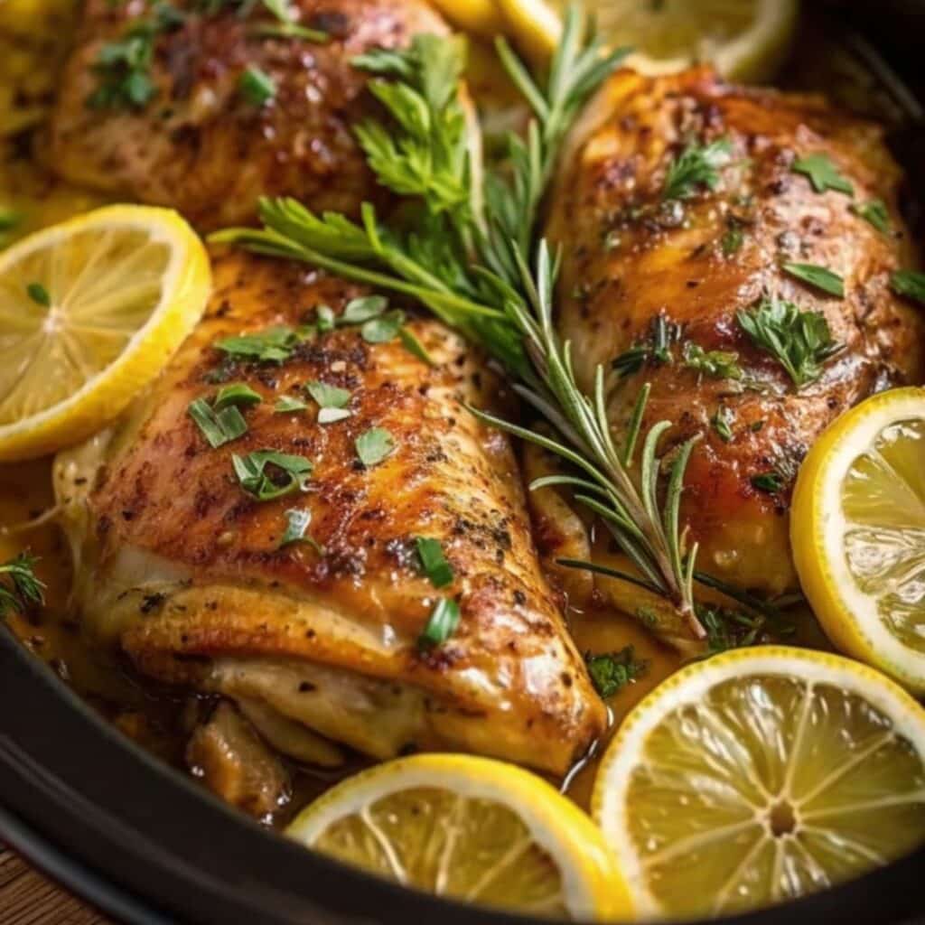 Crockpot Lemon Garlic Chicken