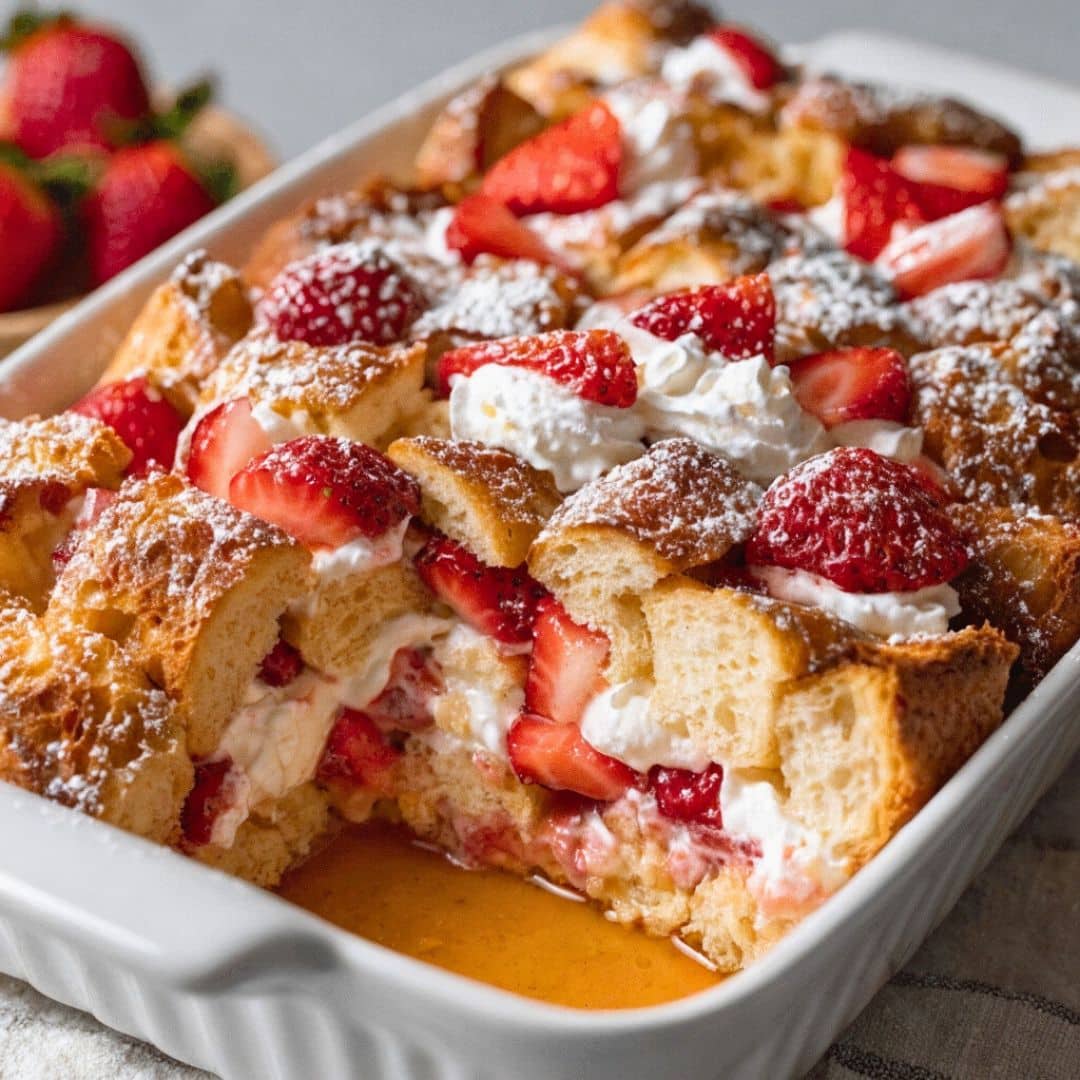 Strawberry Cream Cheese French Toast Bake