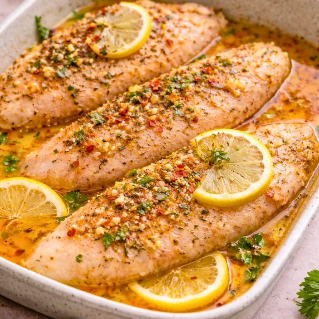 Garlic Butter Oven Baked Tilapia