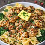 Cowboy Butter Lemon Bowtie Chicken with Broccoli