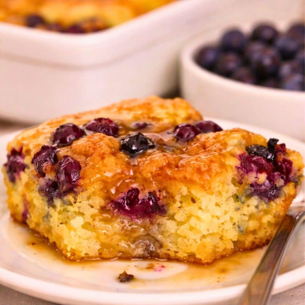 Easy Blueberry Buttermilk Pancake Casserole (No Flip!)