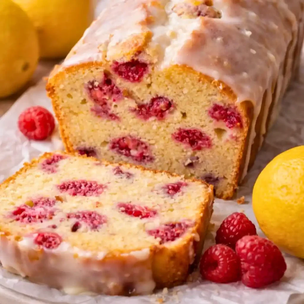 Soft & Moist Lemon Raspberry Loaf with Glaze