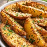 Crispy Baked Garlic Parmesan Potato Wedges Recipe
