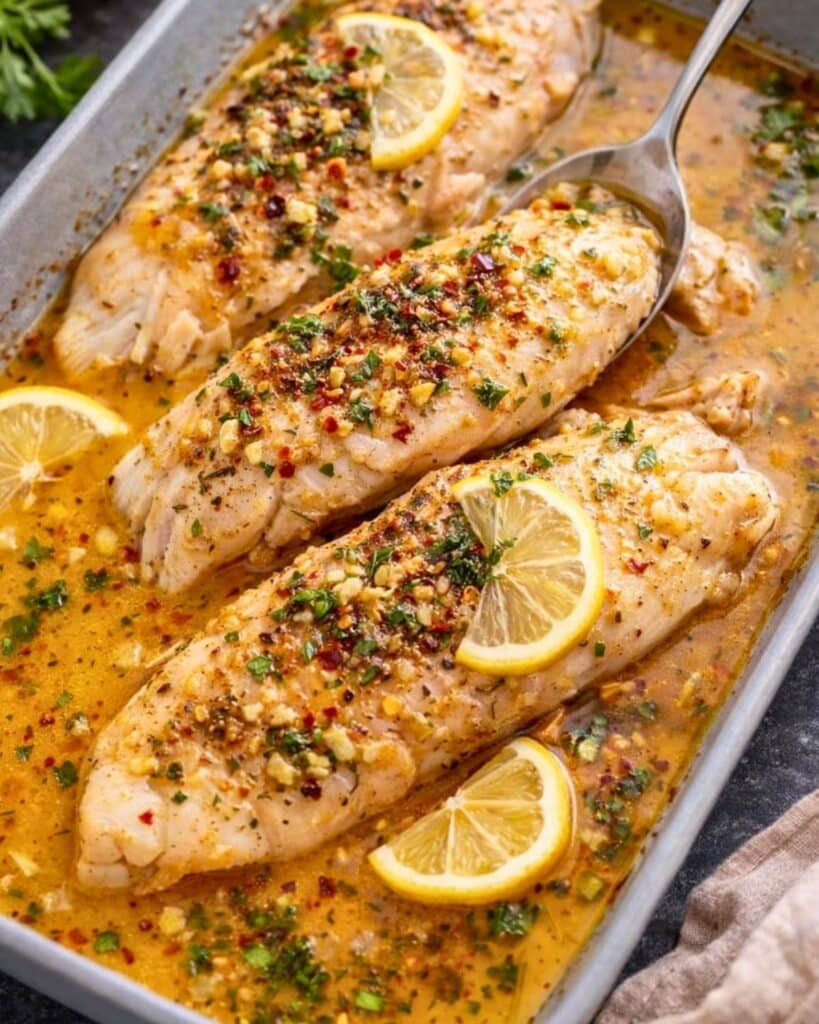 Garlic Butter Oven Baked Tilapia