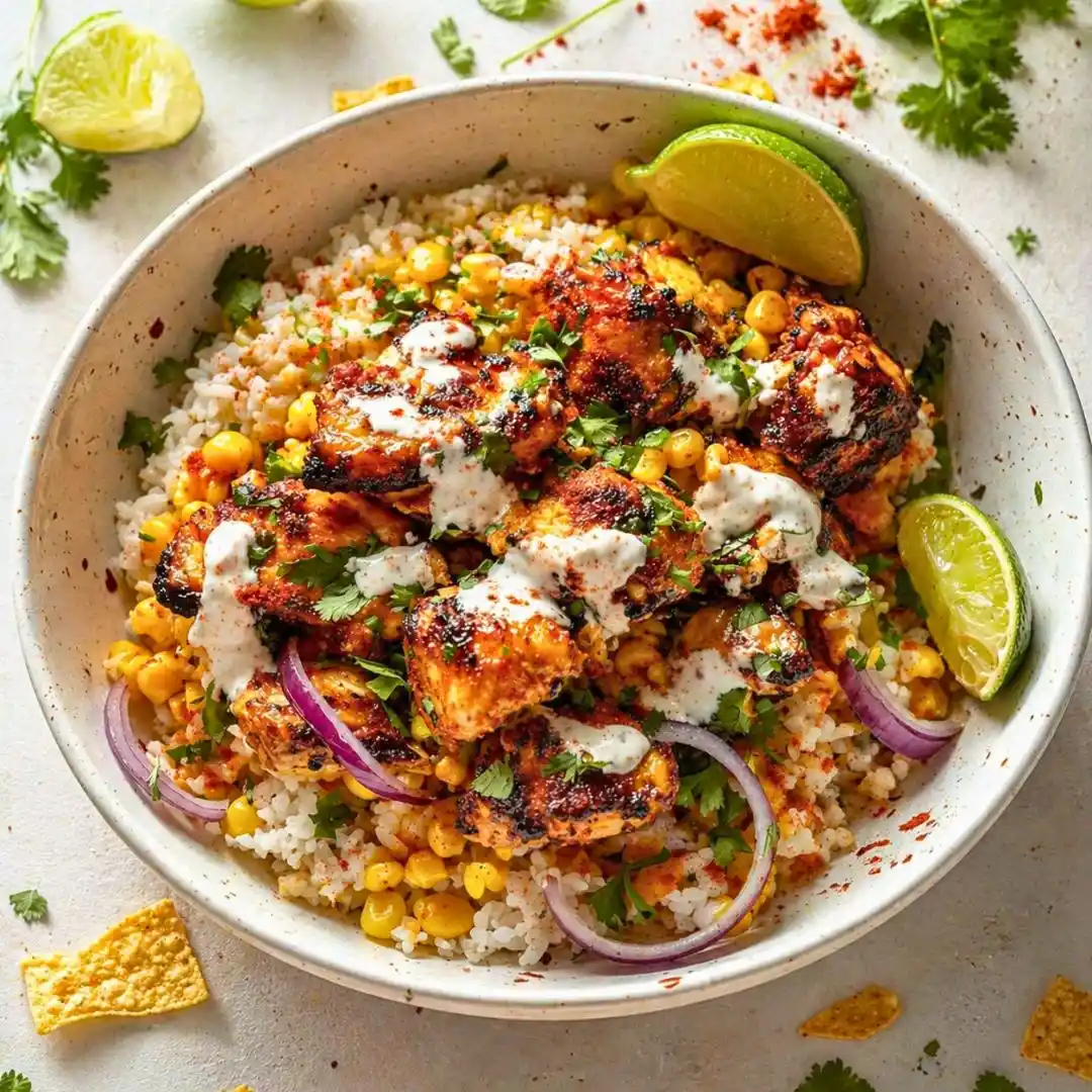 Flavorful Street Corn Chicken Rice Bowl Recipe