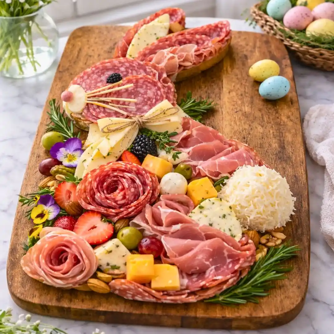 Easter Bunny Charcuterie Board (Easy Easter Appetizer for Spring Gatherings)