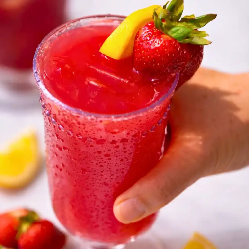 This hibiscus strawberry lemonade refresher is fruity, refreshing, and perfect for hot days. Easy homemade drink ready in minutes.
