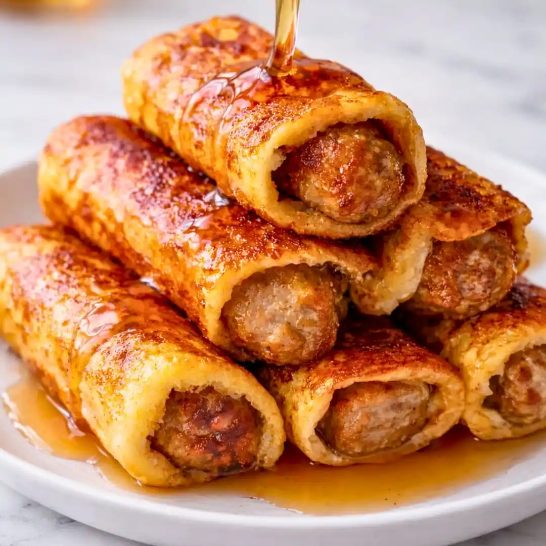 Sausage French Toast Roll-Ups 5 Sausage French toast roll-ups are a savory-sweet breakfast dish