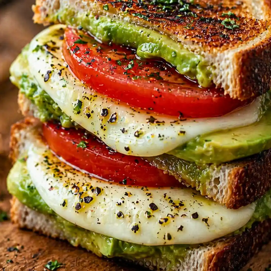 Avocado, Mozzarella, and Tomato Grilled Cheese
