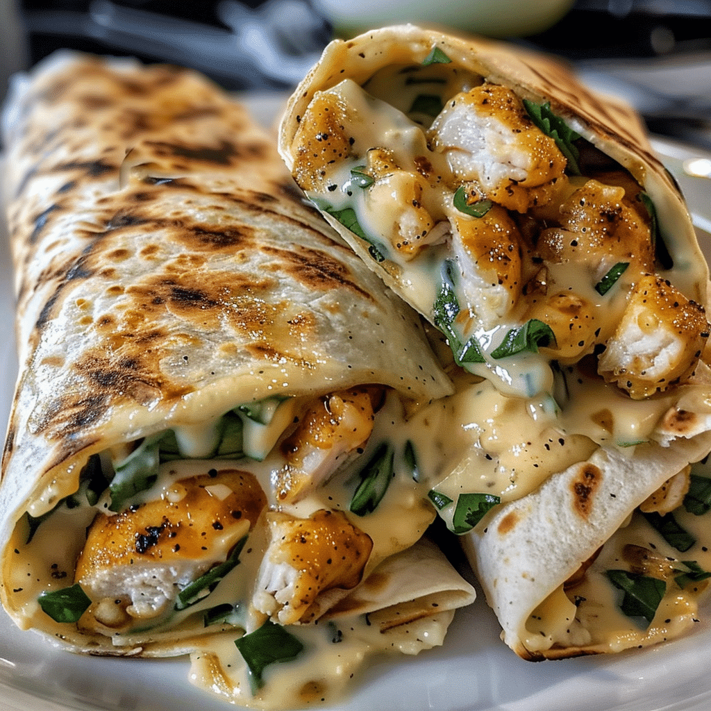 Low Carb Cheesy Garlic Chicken Wraps Recipe