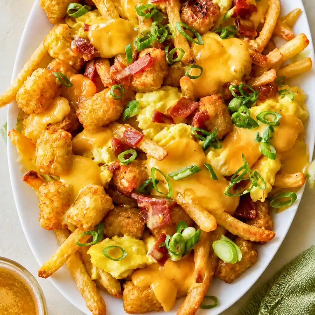 Breakfast Poutine with Hollandaise Sauce