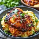 Chipotle Honey Chicken Thighs with Smoked Gouda Mashed Potatoes