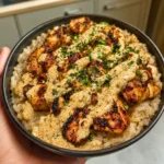 Honey Sriracha Chicken Rice Bowls with Creamy Lime Sauce