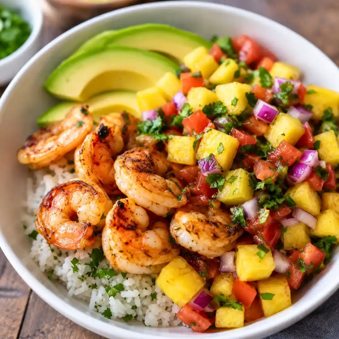 Shrimp & Rice Bowl with Pineapple Salsa 5 Shrimp & Rice Bowl with Pineapple Salsa