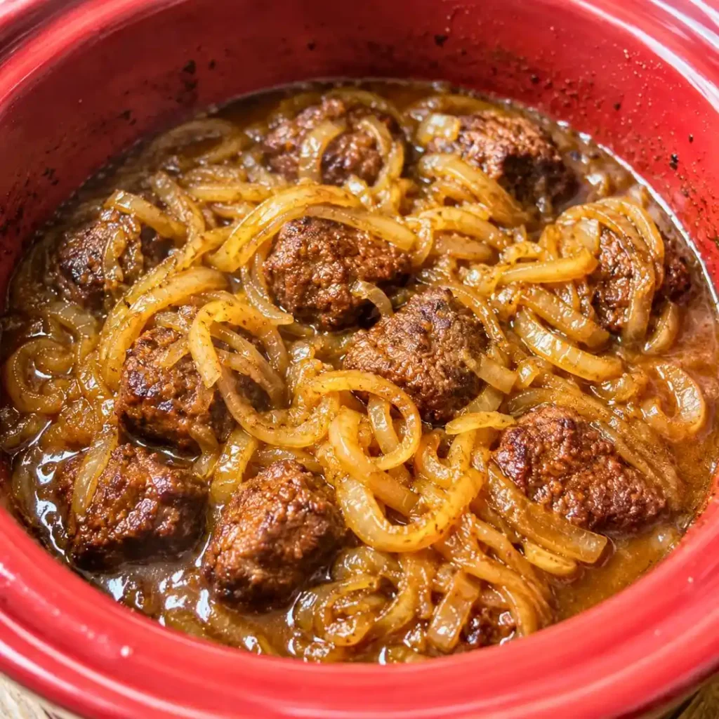 Slow Cooker 3-Ingredient Beef and Onion