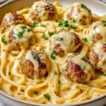 Parmesan Linguine & Garlic Butter Meatballs