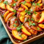 Roasted Peach BBQ Chicken Bake