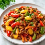 Quick and Easy Ground Turkey and Peppers Skillet