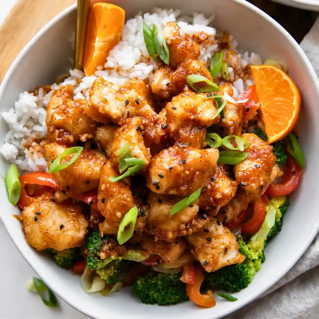 Healthy Meal Prep Orange Chicken Bowls