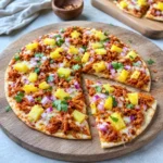 Delicious BBQ Chicken Pineapple Flatbread