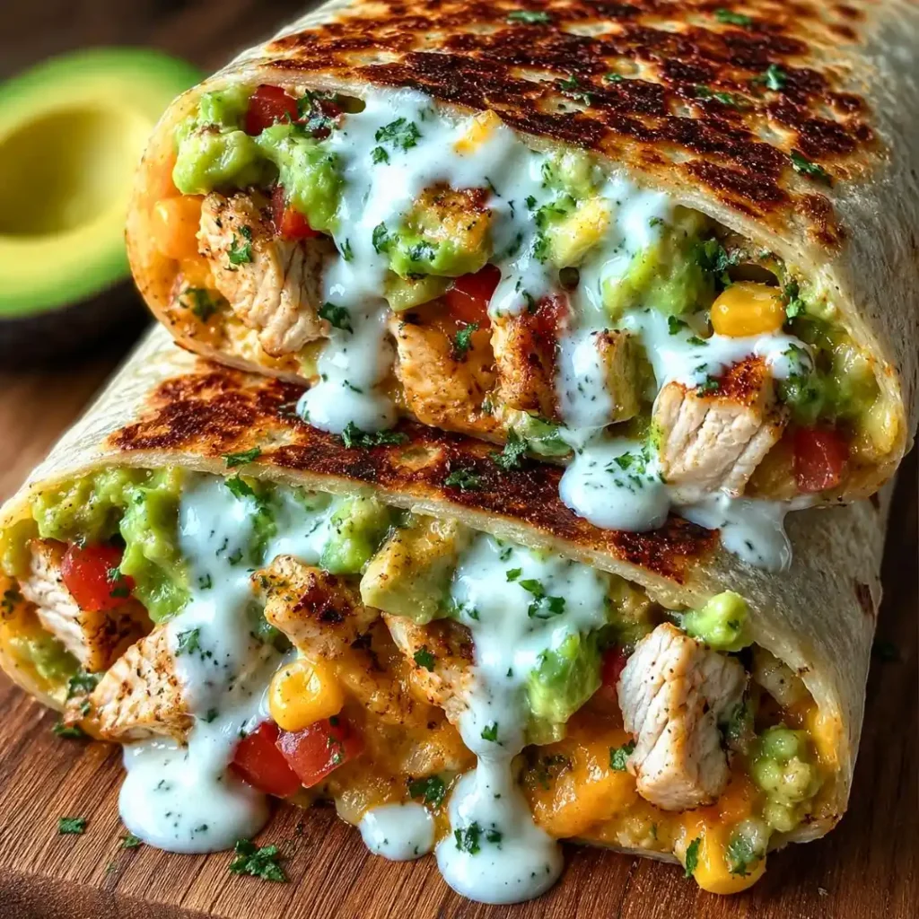 Chicken Avocado Ranch Burritos - Easy & Healthy Dinner Idea