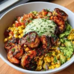 Easy Grilled Shrimp Bowl With Avocado & Corn Salsa