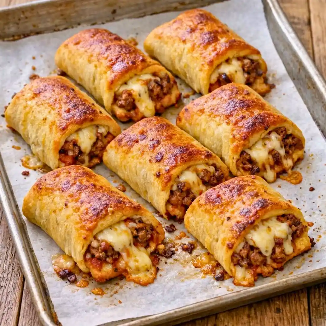 Oven Baked 5-Ingredient Beef Pizza Roll Ups 4 Oven Baked 5-Ingredient Beef Pizza Roll Ups