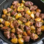 Garlic Butter Steak Bites and Potatoes