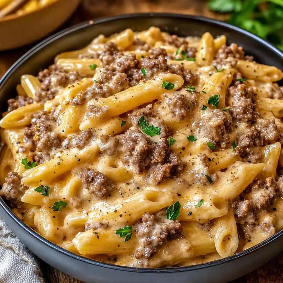 High Protein Creamy Beef Pasta 5 High Protein Creamy Beef Pasta