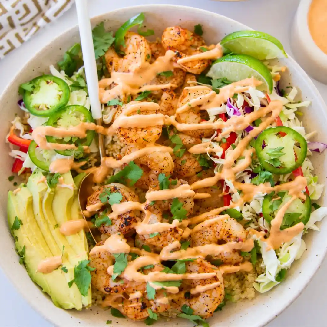 Shrimp Taco Bowl with Creamy Chipotle Sauce 5 Shrimp Taco Bowl with Creamy Chipotle Sauce