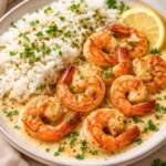 One-Pan Creamy Garlic Butter Shrimp and Rice — Easy 30-Minute Meal