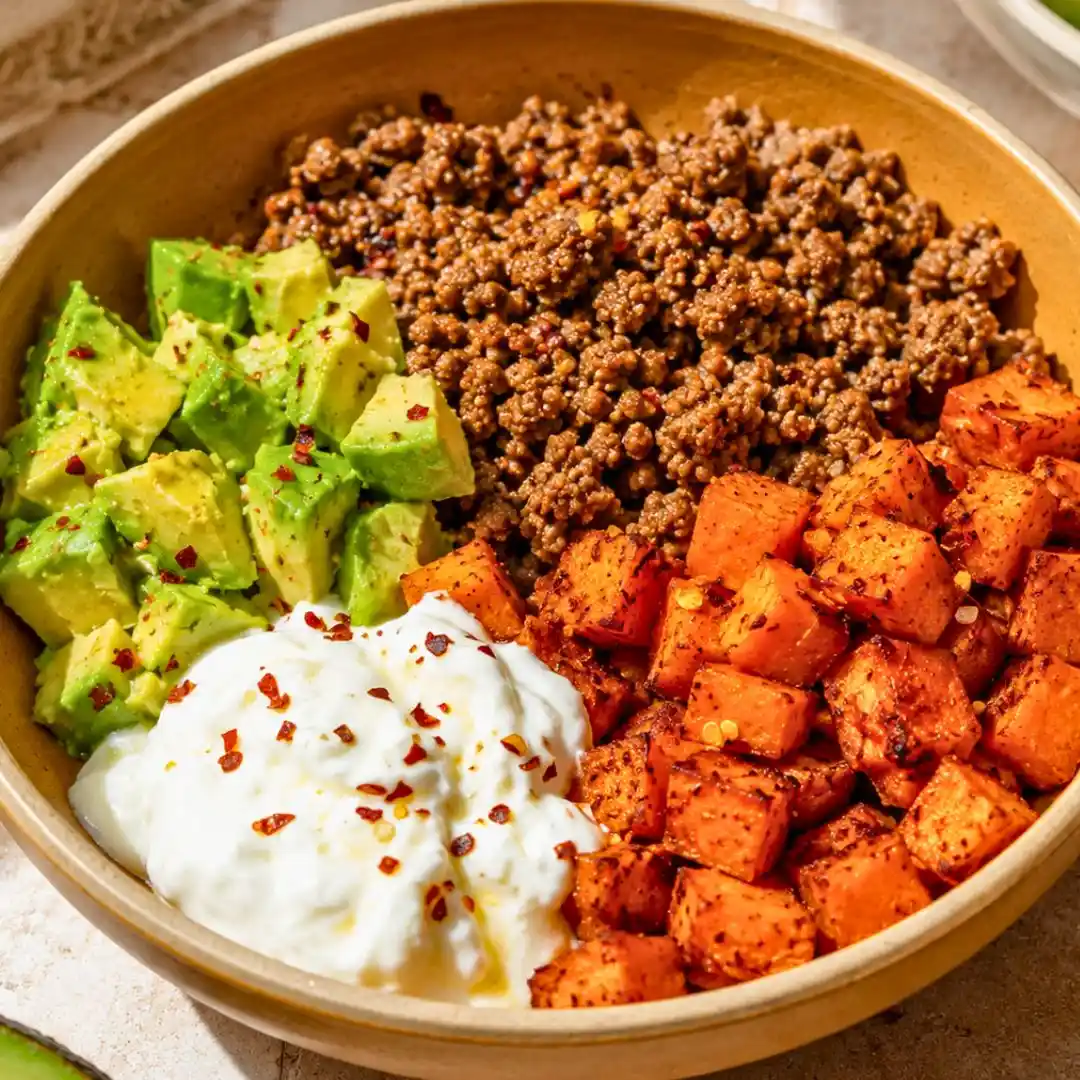 Viral Sweet Potato Ground Beef Bowl
