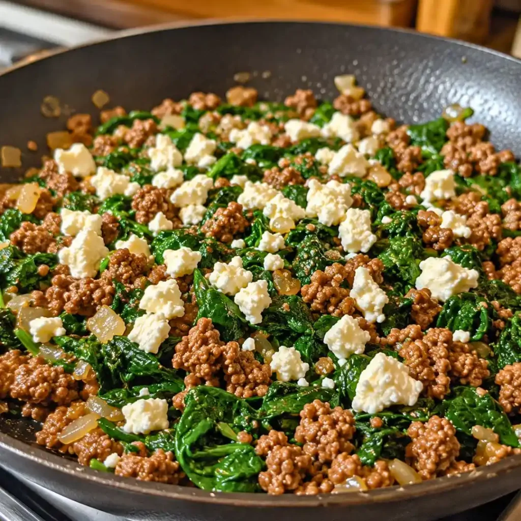 Ground Beef and Spinach Skillet with Feta: A Delicious Twist!