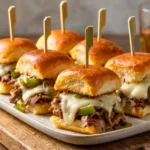 Philly Cheesesteak Style Roast Beef Sliders Hawaiian Rolls