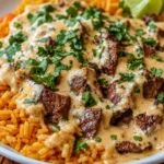 Easy Steak & Queso Rice for a Cozy Night