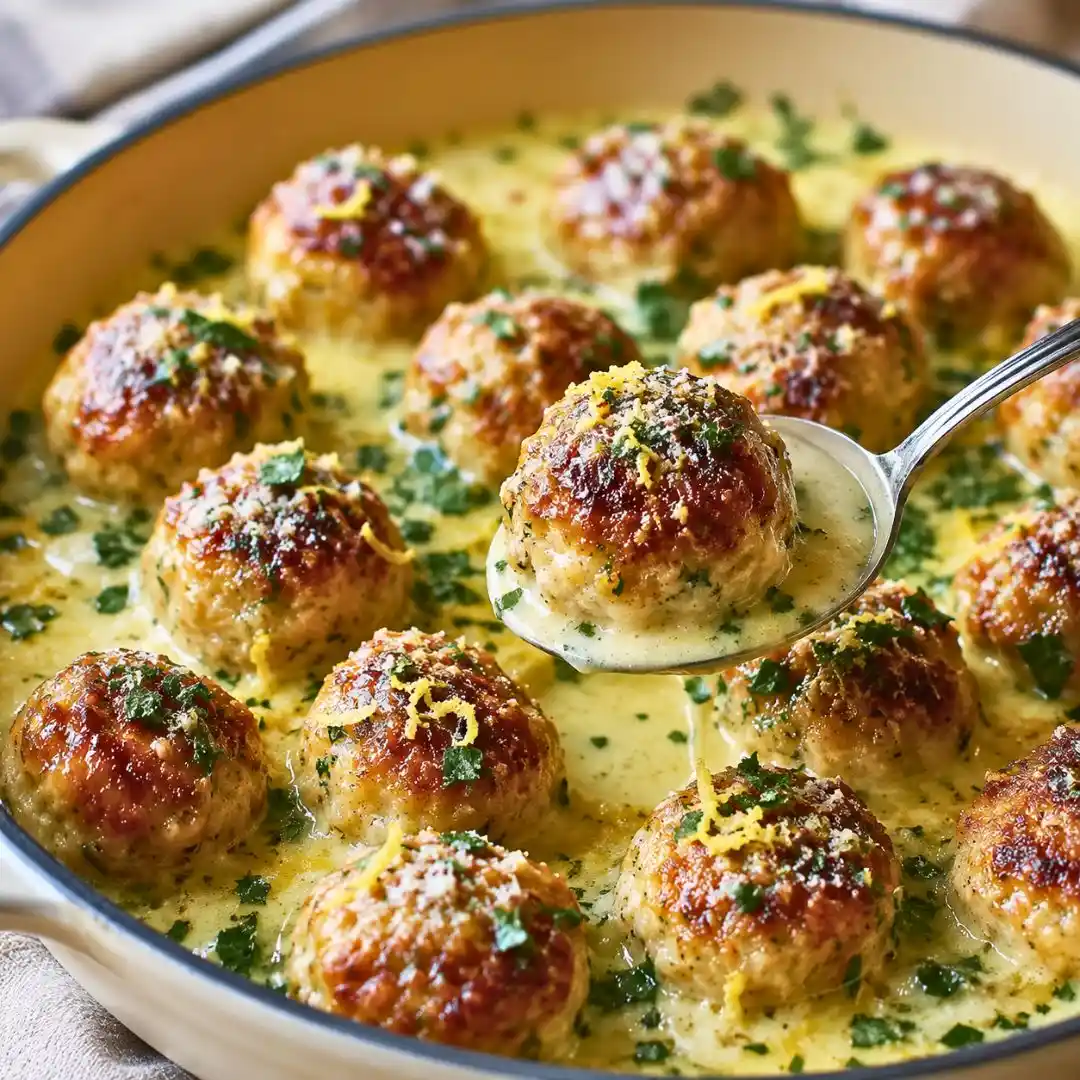 Easy Chicken Piccata Meatballs 4 Easy Chicken Piccata Meatballs
