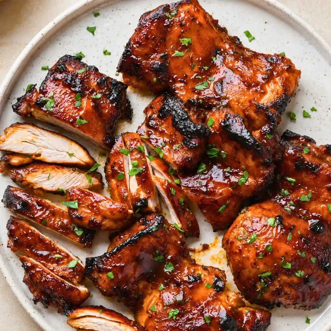 Caramelized BBQ Chicken Thighs in the Oven